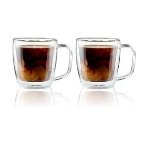 2pc Cafe Roma Double Wall 12oz Coffee Mug Set