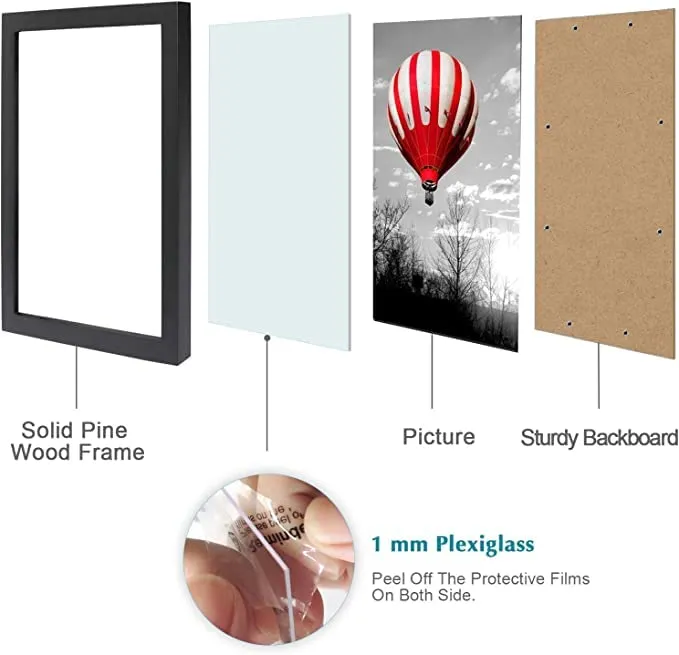 AbhiKalpya Art Studio A3 size Photo Frame 12”x18” inch Photo Frames For Wall Artwork/Painting Home Decoration Set of 5 (Brown 5)