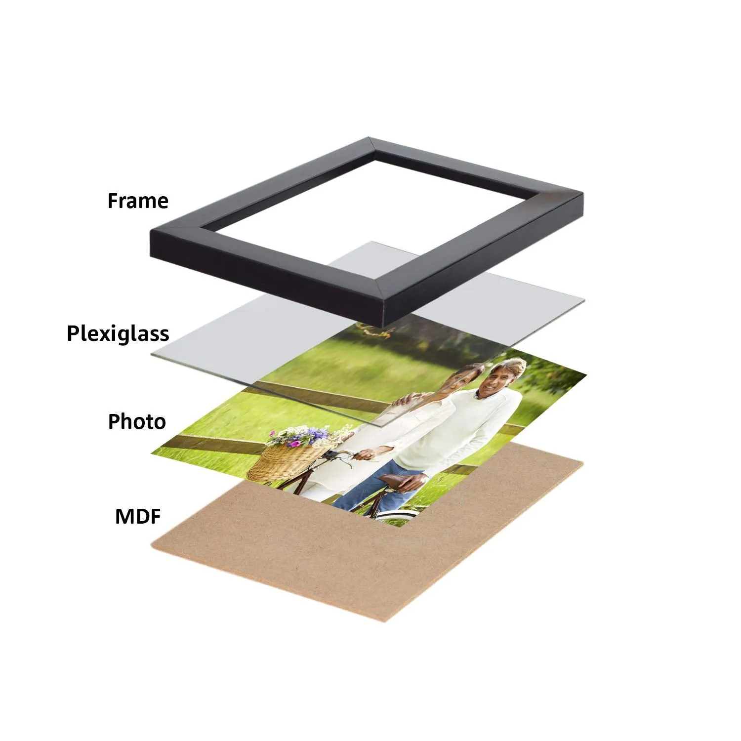 Amazon Brand - Solimo Collage Photo Frames, Set of 10 (10pcs - 8x10 inch), Black