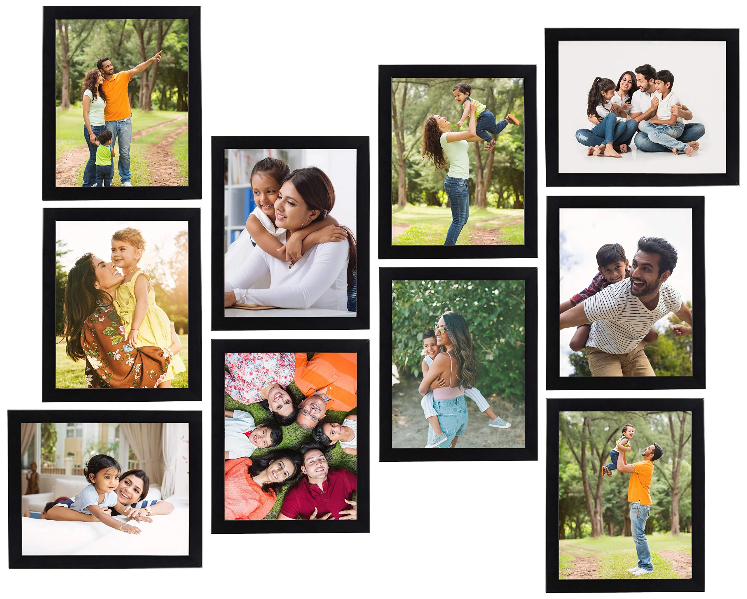 Amazon Brand - Solimo Collage Photo Frames, Set of 10 (10pcs - 8x10 inch), Black