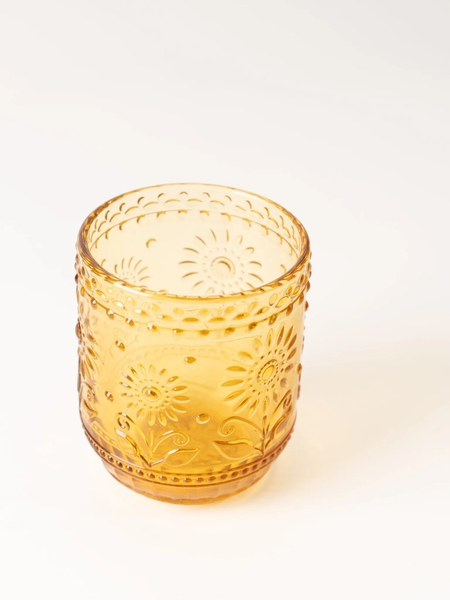 Amber Embossed Glass