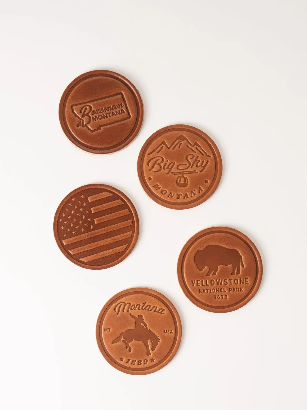 American Flag Leather Coaster