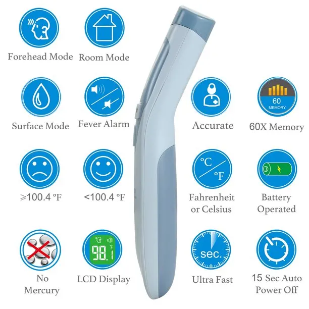 Amplim Hospital - Medical Grade Non Contact Clinical Infrared Forehead Thermometer