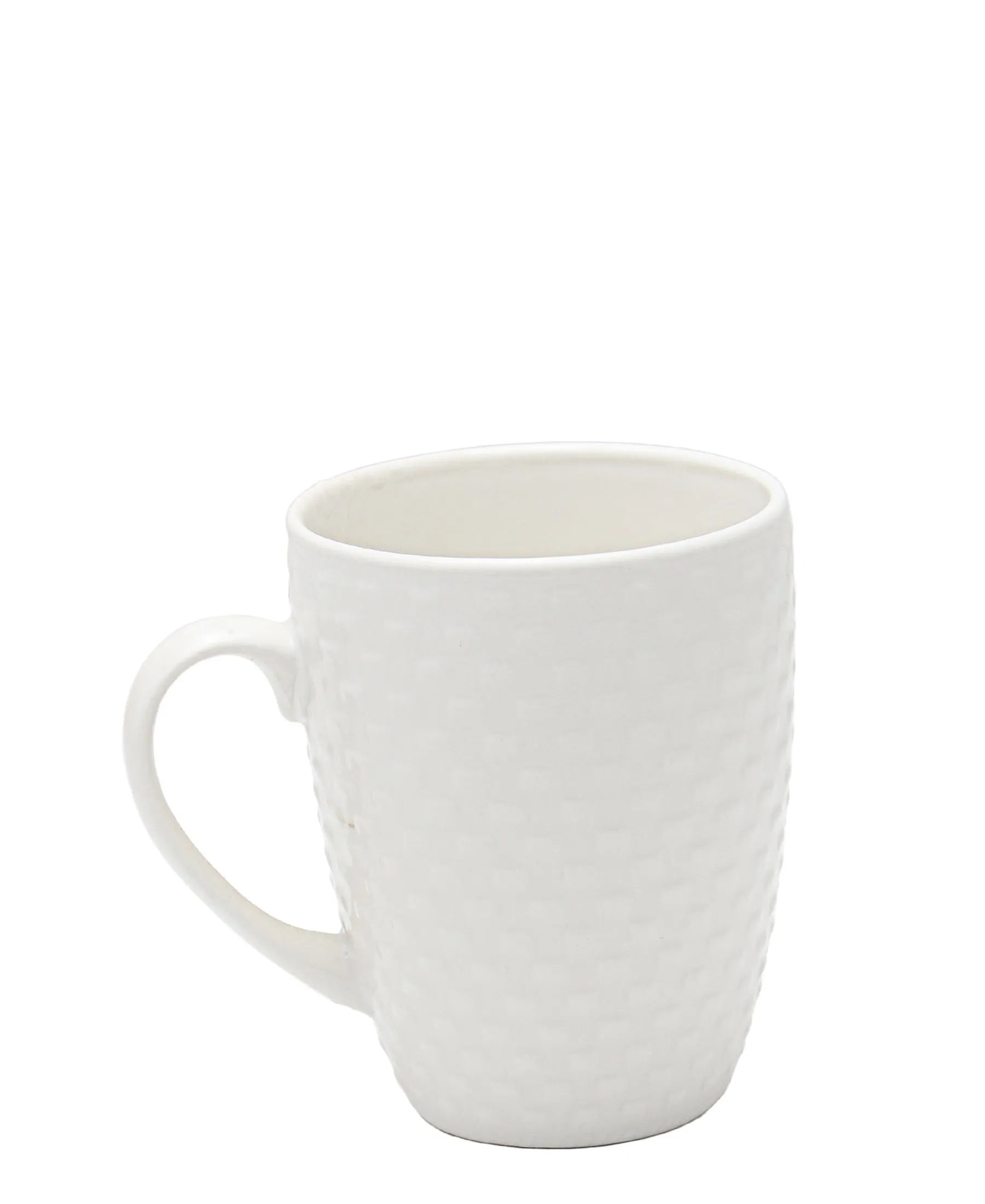 Aqua Embossed 4pc Mug - White