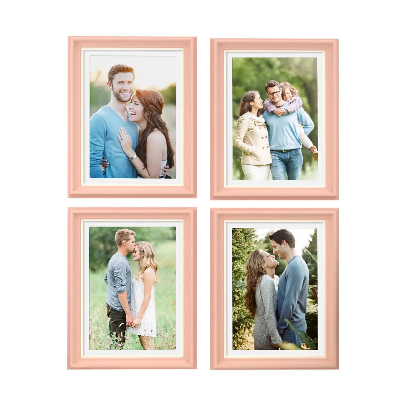 Art Street Picture Frames Set of 4 Wall Mounted Premium 3D Photo Frame Vertical & Horizontal Wall Hanging Individual Collage for Home Décor (Pink, Size 8 x 12 inch)