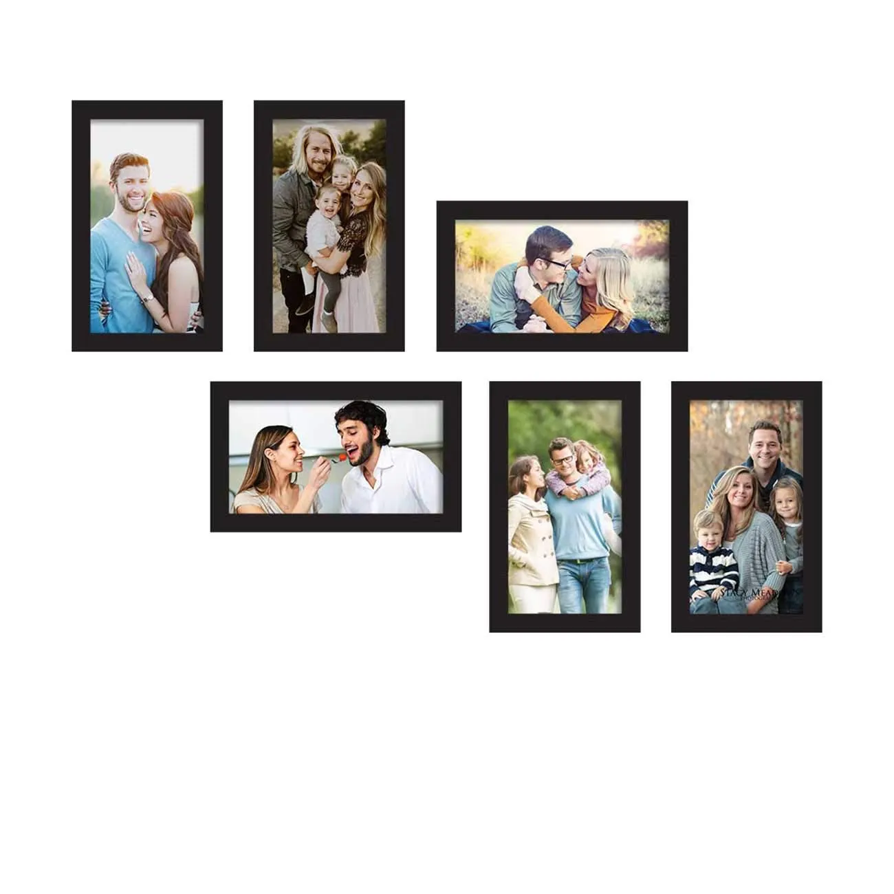 Art Street Prague Set of 6 Black Wall Photo Frame, Picture Frame for Home Decor (Size - 6x10 Inchs)