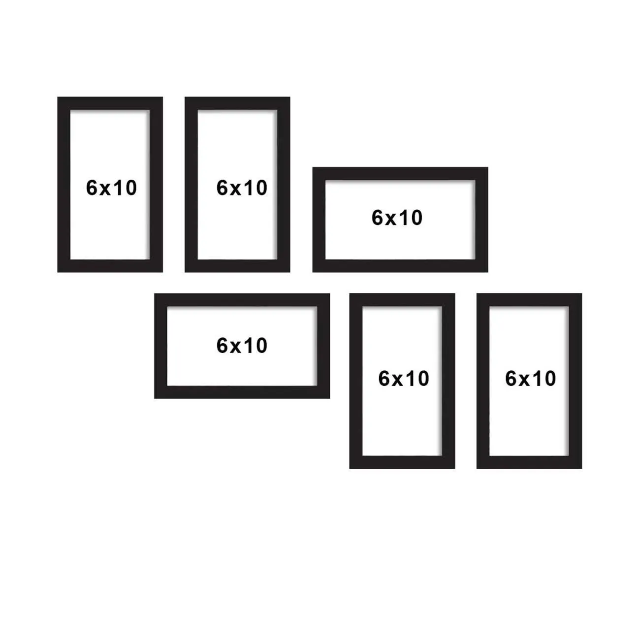 Art Street Prague Set of 6 Black Wall Photo Frame, Picture Frame for Home Decor (Size - 6x10 Inchs)