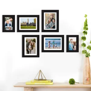 Art Street Set of 6 Black Wall Photo Frame, Picture Frame for Home Decor -Size-4x6, 6x8 inchs