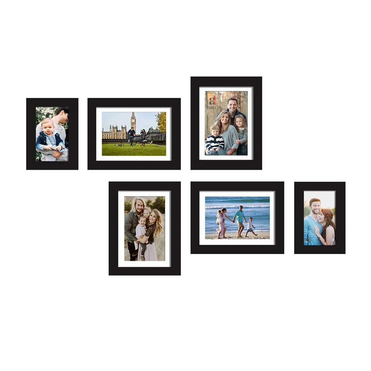 Art Street Set of 6 Black Wall Photo Frame, Picture Frame for Home Decor -Size-4x6, 6x8 inchs