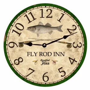 Bass Clock- Fly Rod Inn Fishing Clock