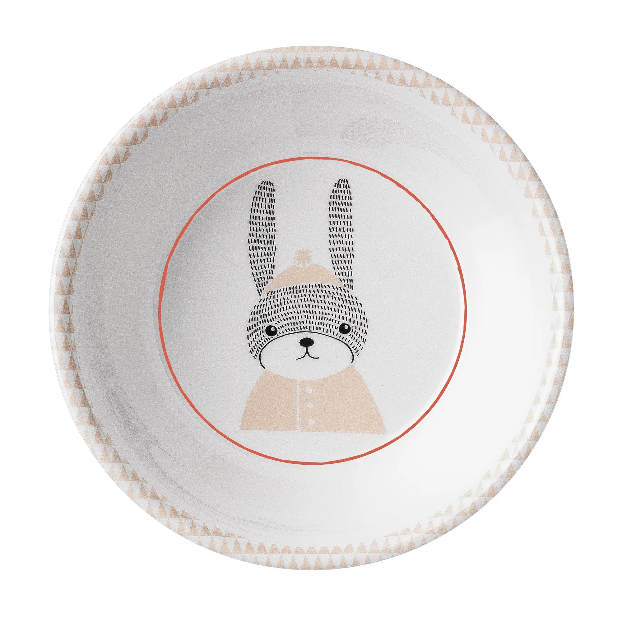 Bloomingville Sophia Rabbit White and Nude Melamine Plate