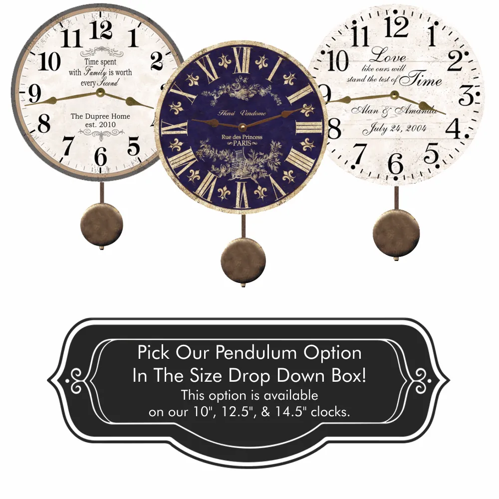 Blue Clock- Blue Personalized Wall Clock