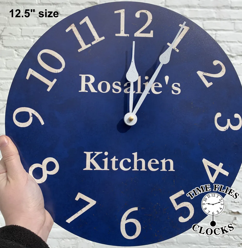 Blue Clock- Blue Personalized Wall Clock