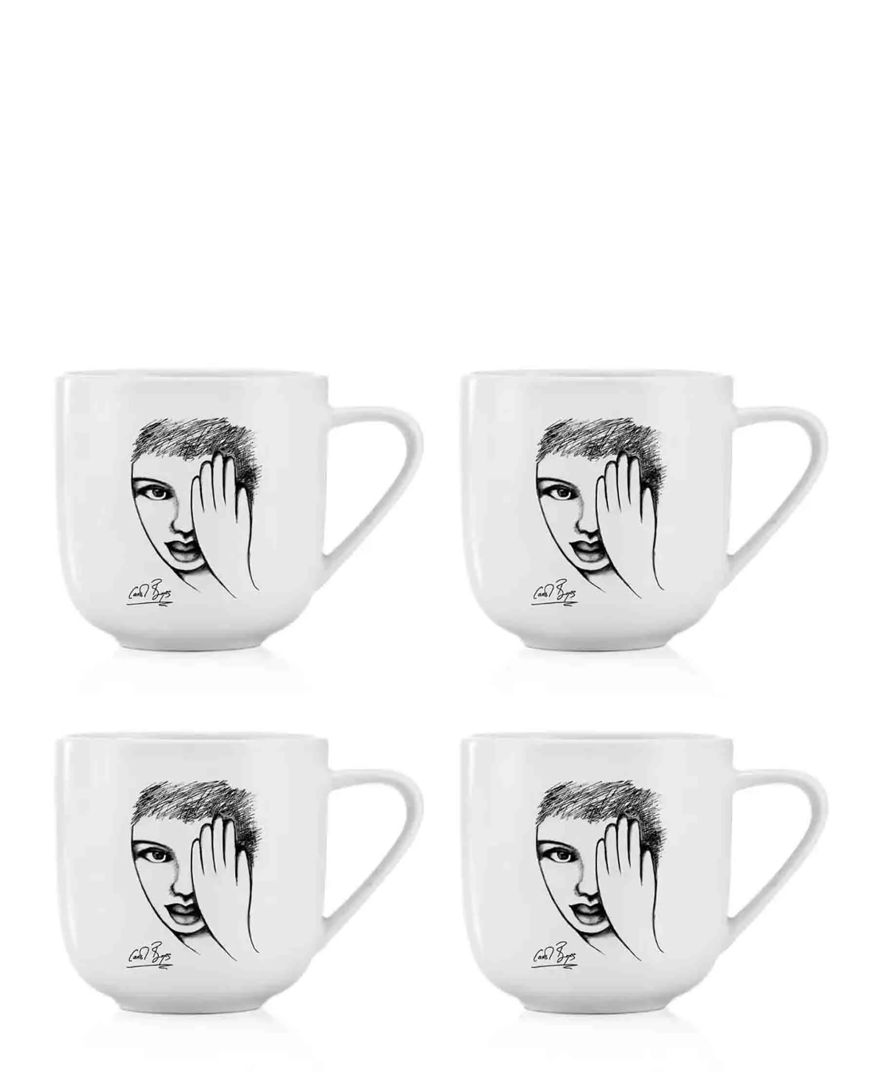 Carrol Boyes 4 Piece Eye For Detail Mug Set - White