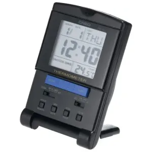 Casio Digital Travel Alarm Clock With Thermometer (Black) PQ15-1K