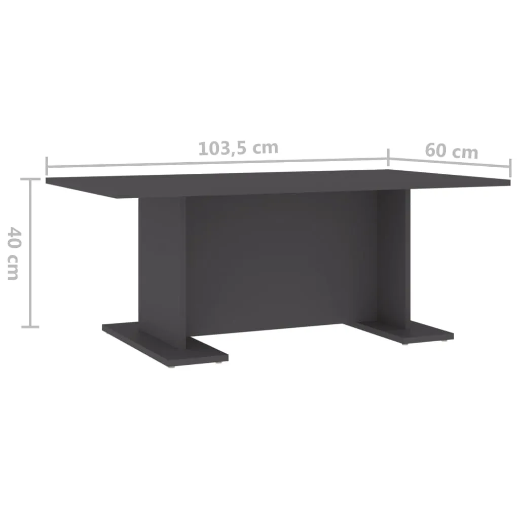 Coffee Table Grey 103.5x60x40 cm Chipboard