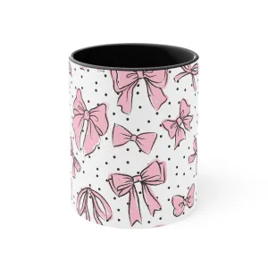 Coquette Black with Pink Bow Ceramic Mug