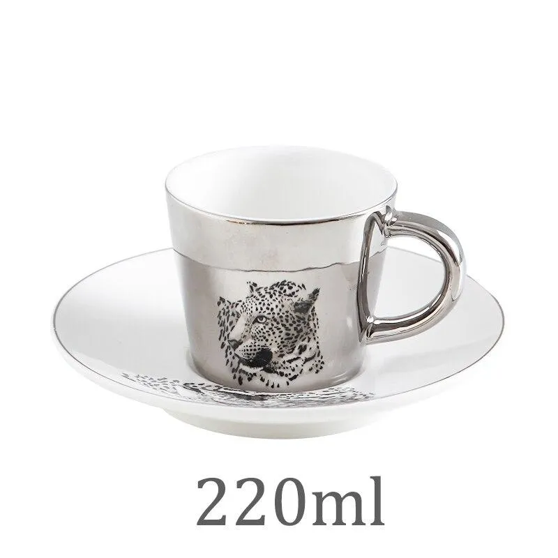 Creative Animal Anamorphic Mirror Reflection Coffee Mugs