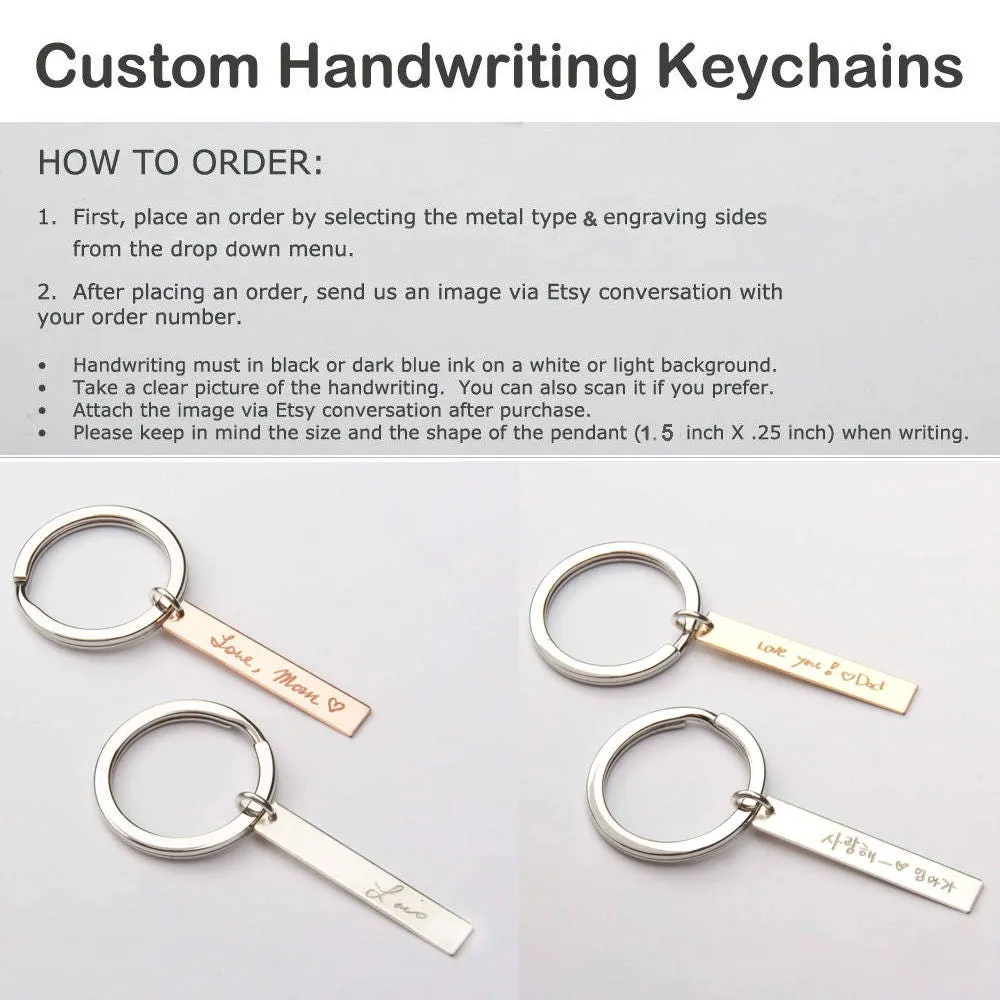 Custom Actual Handwriting Keychain - CG271K_1.5X.25. Starts at