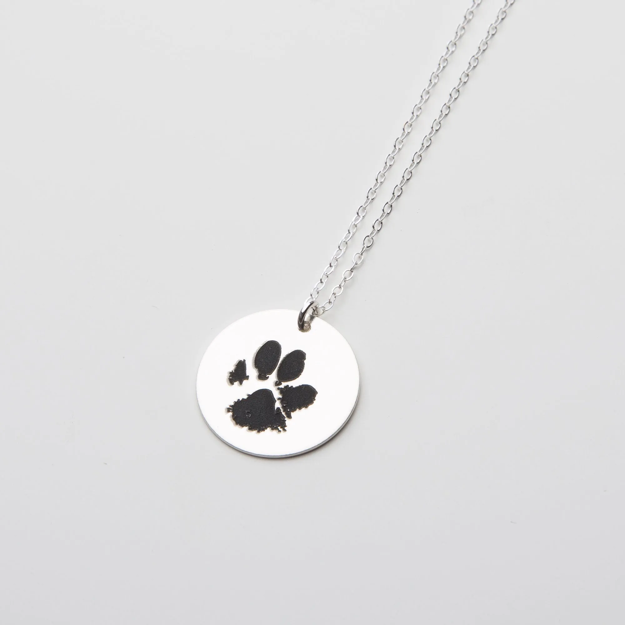 Custom Dog Cat Paw Nose Print Necklace - CG364N_34. Starts at