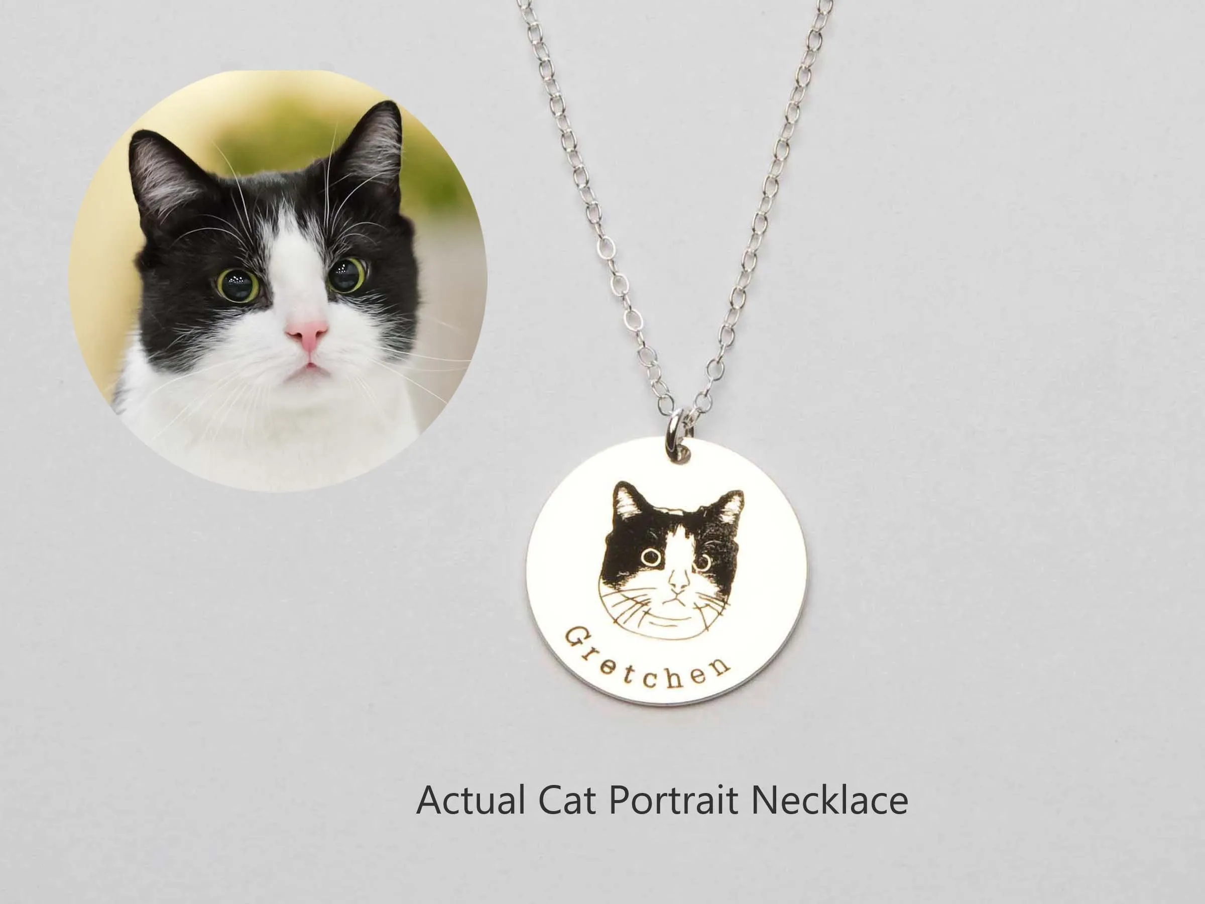 Custom Dog Portrait Necklace - G362N_34. Starts at