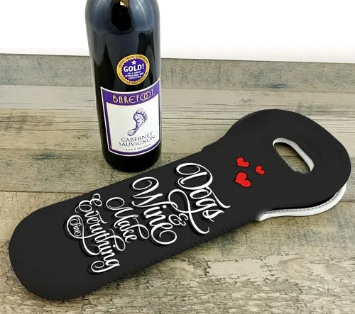 CUSTOMIZABLE Wine Tote - Dogs & Wine