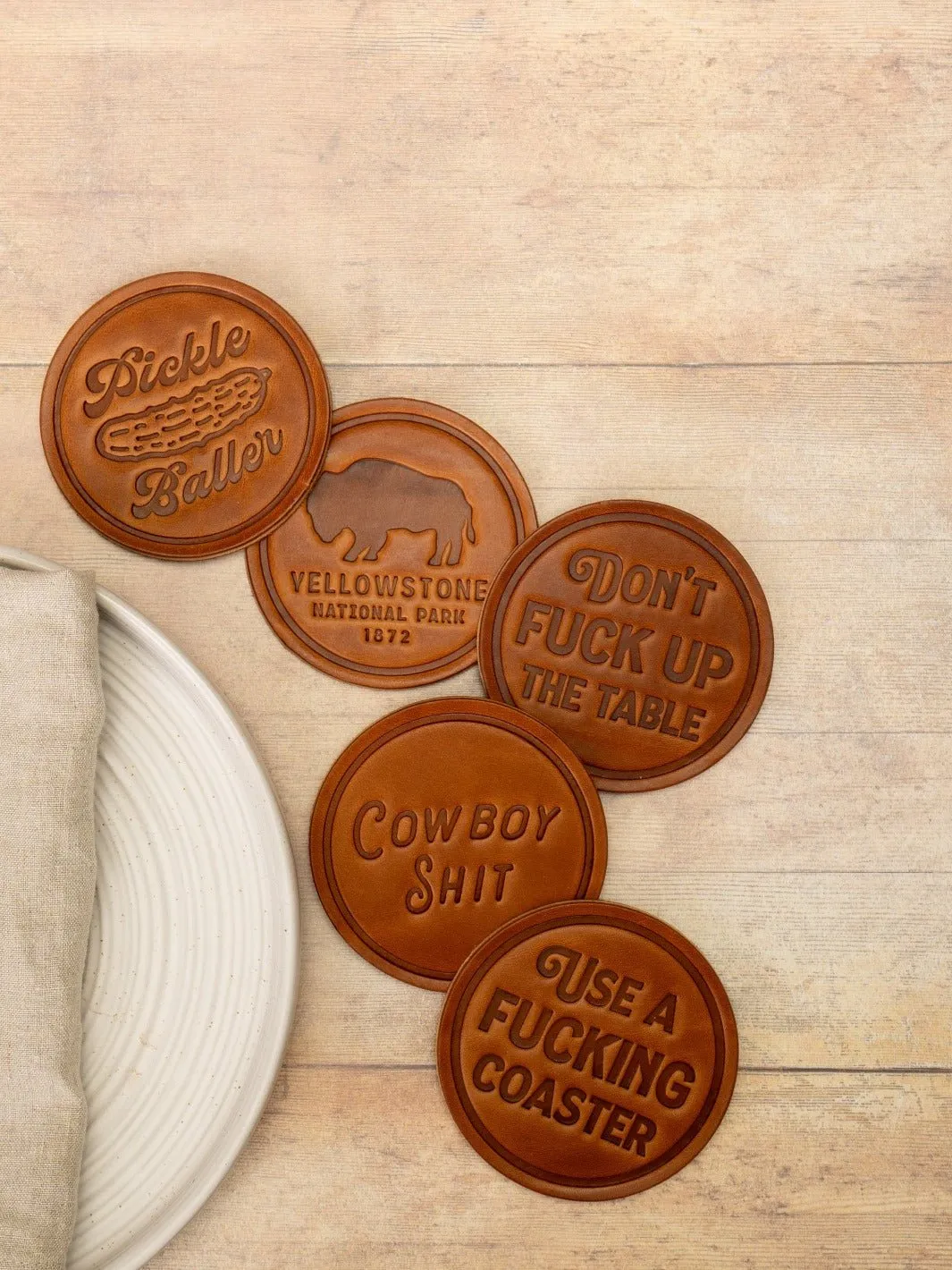 Don't F*ck Up the Table Leather Coaster