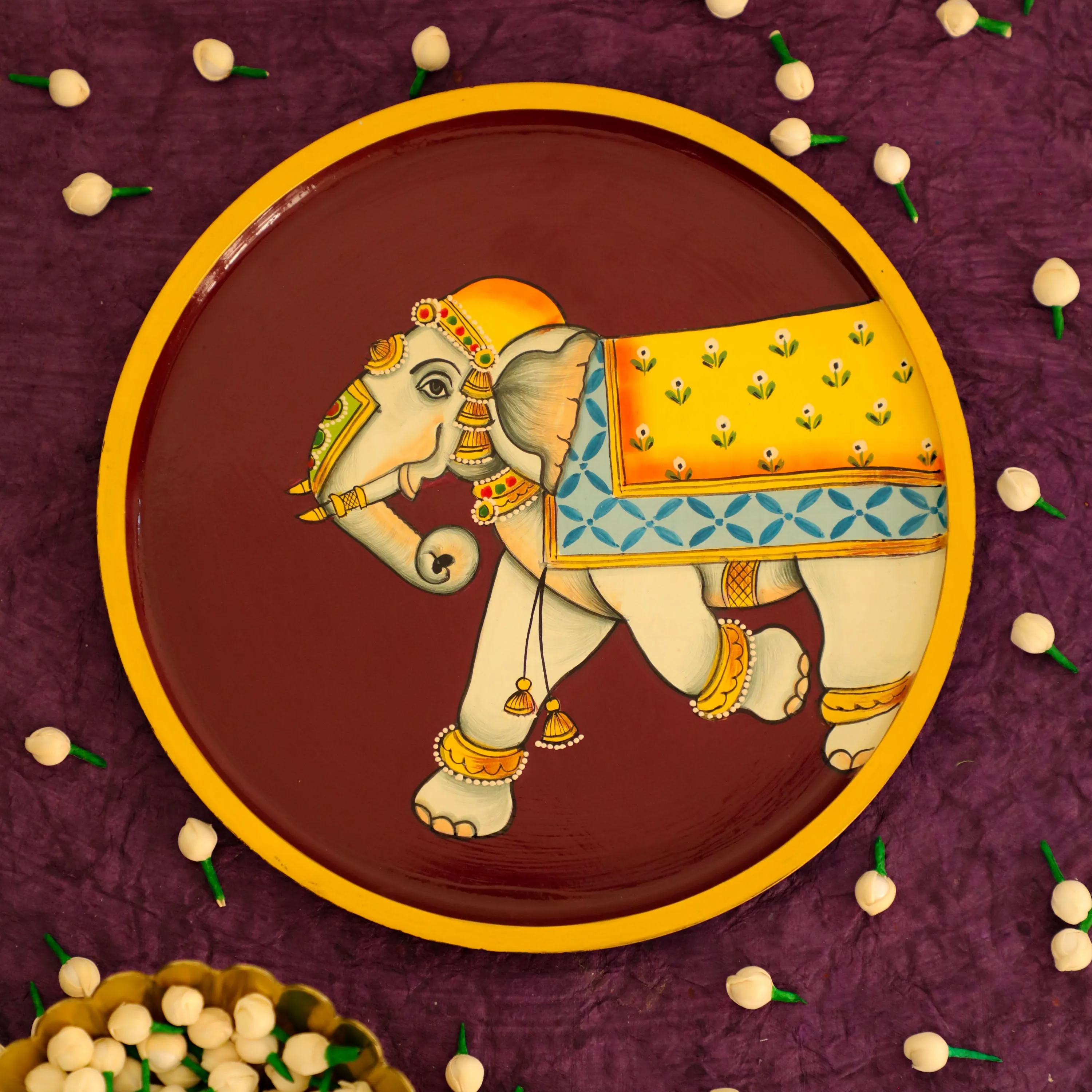 Elephant Hand-painted Wall Plate