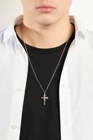 Emanuele Bicocchi Crest And Cross Necklace - Silver