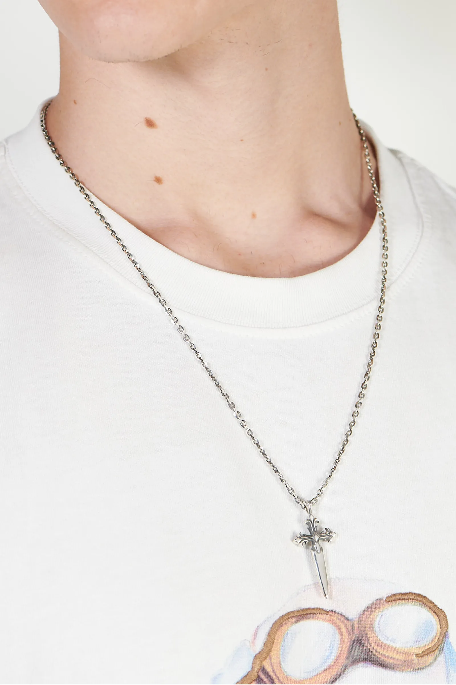 Emanuele Bicocchi Dagger Cross Necklace - Silver