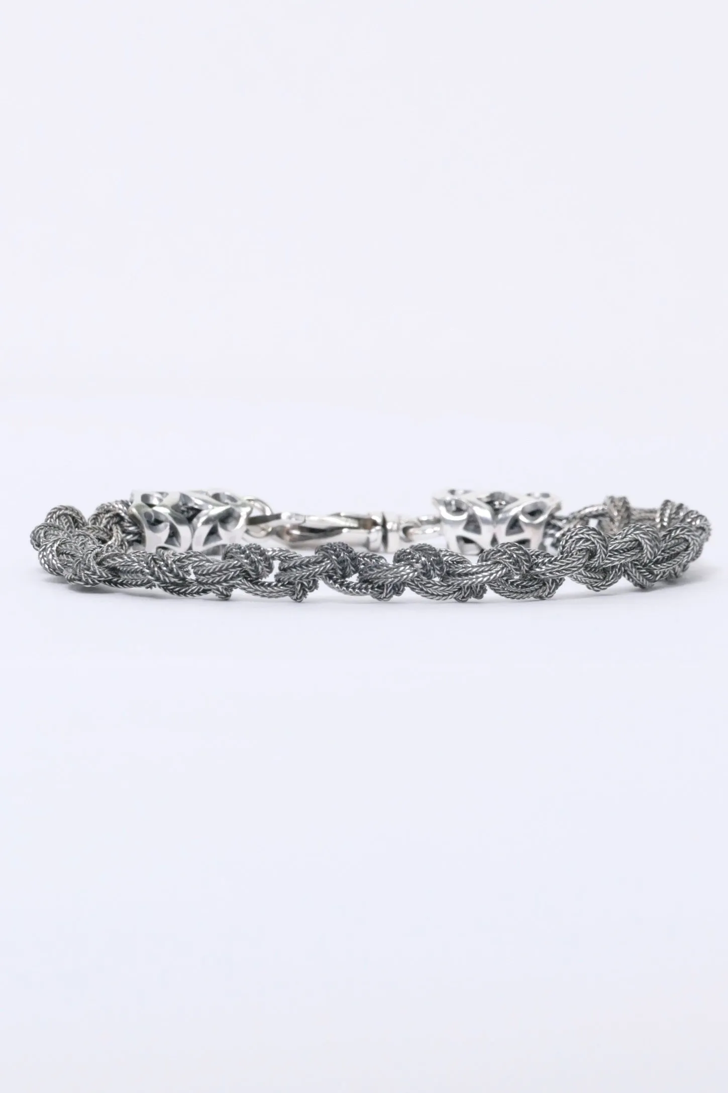 Emanuele Bicocchi Medium Knot Braided Bracelet - Silver