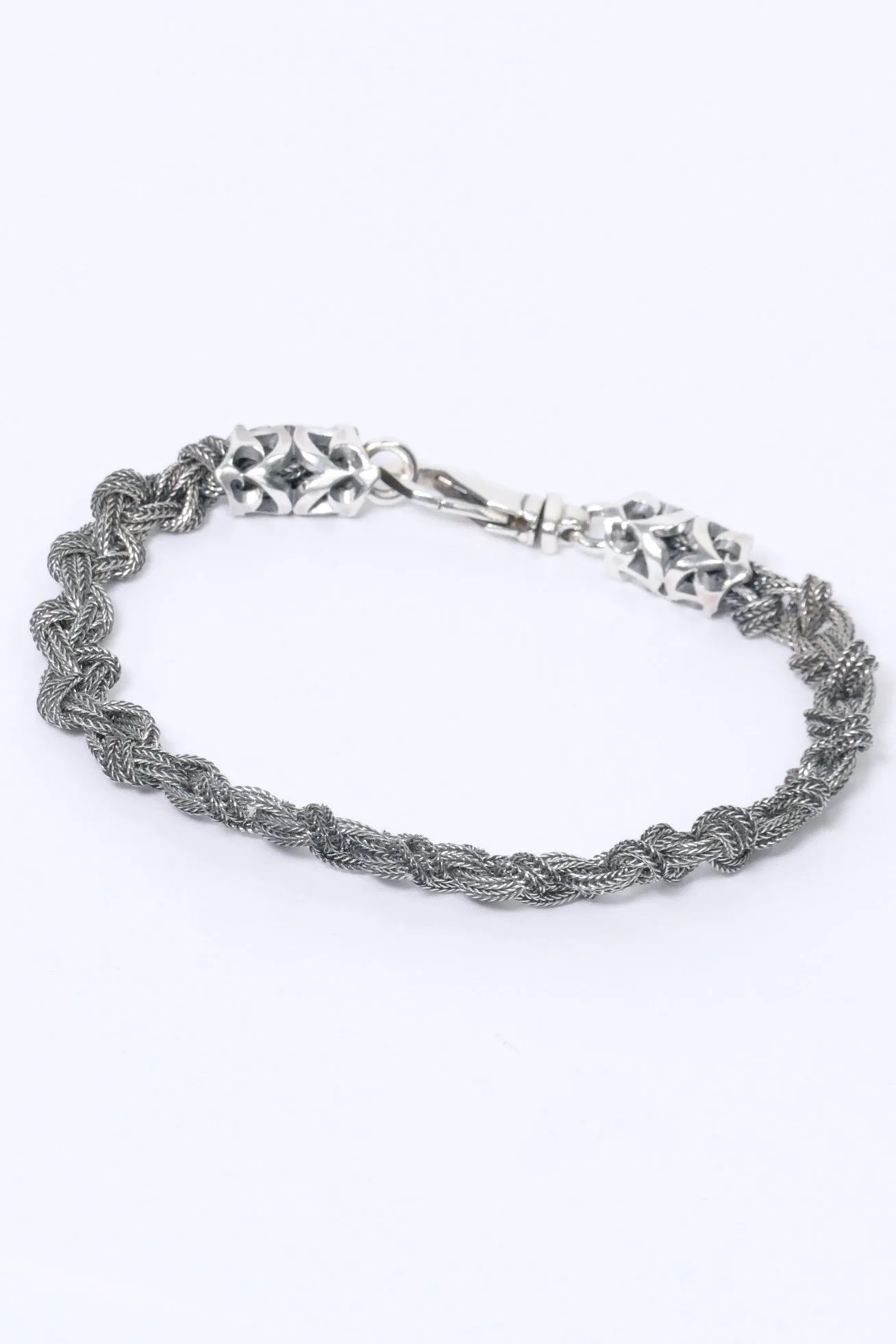 Emanuele Bicocchi Medium Knot Braided Bracelet - Silver