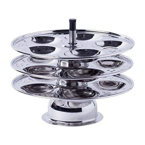 Embassy Baby Idli Stand, 3 Plates - 15 Idlis (Stainless Steel)