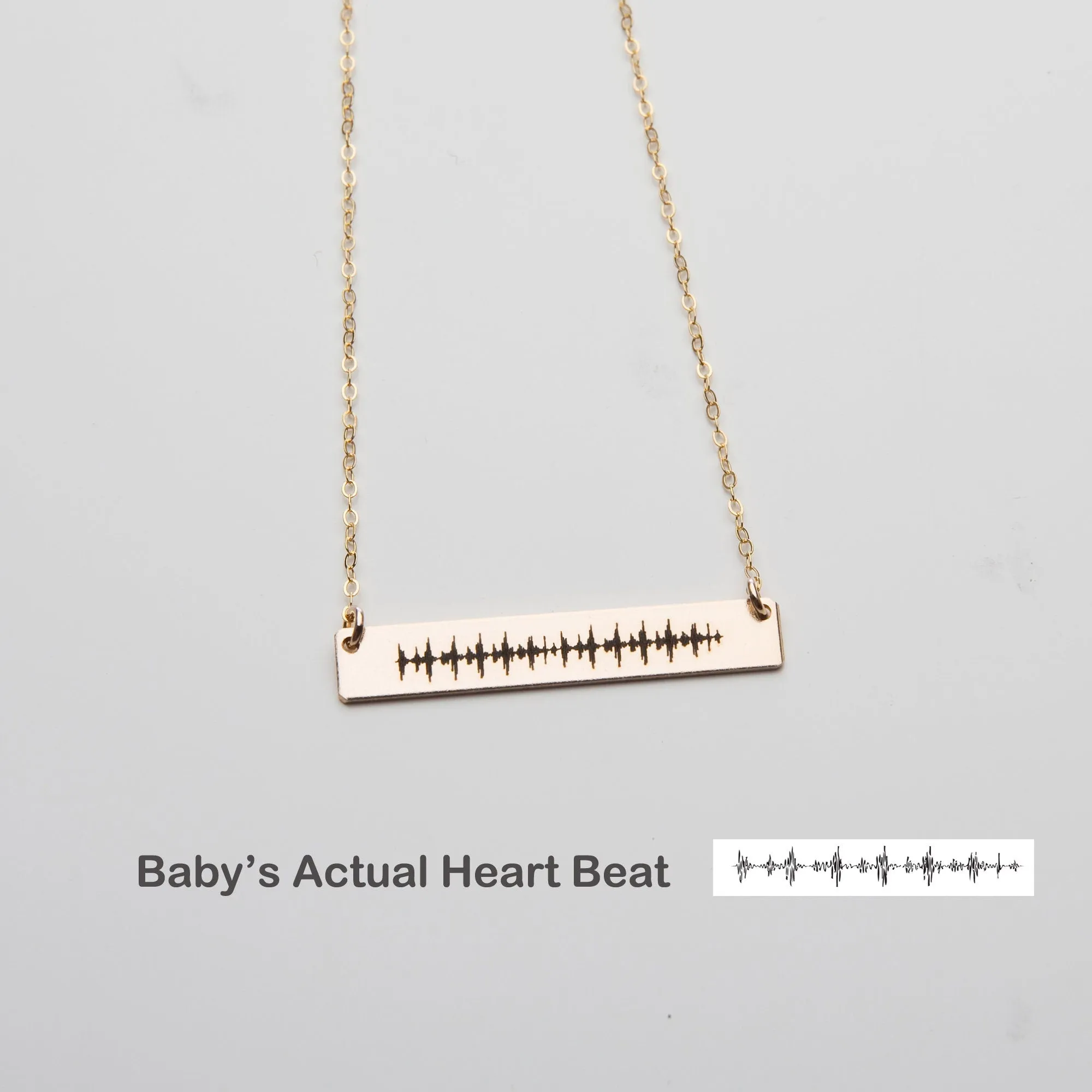 Expectant Mom Gift - Baby's Heartbeat Necklace - CG367N. Starts at