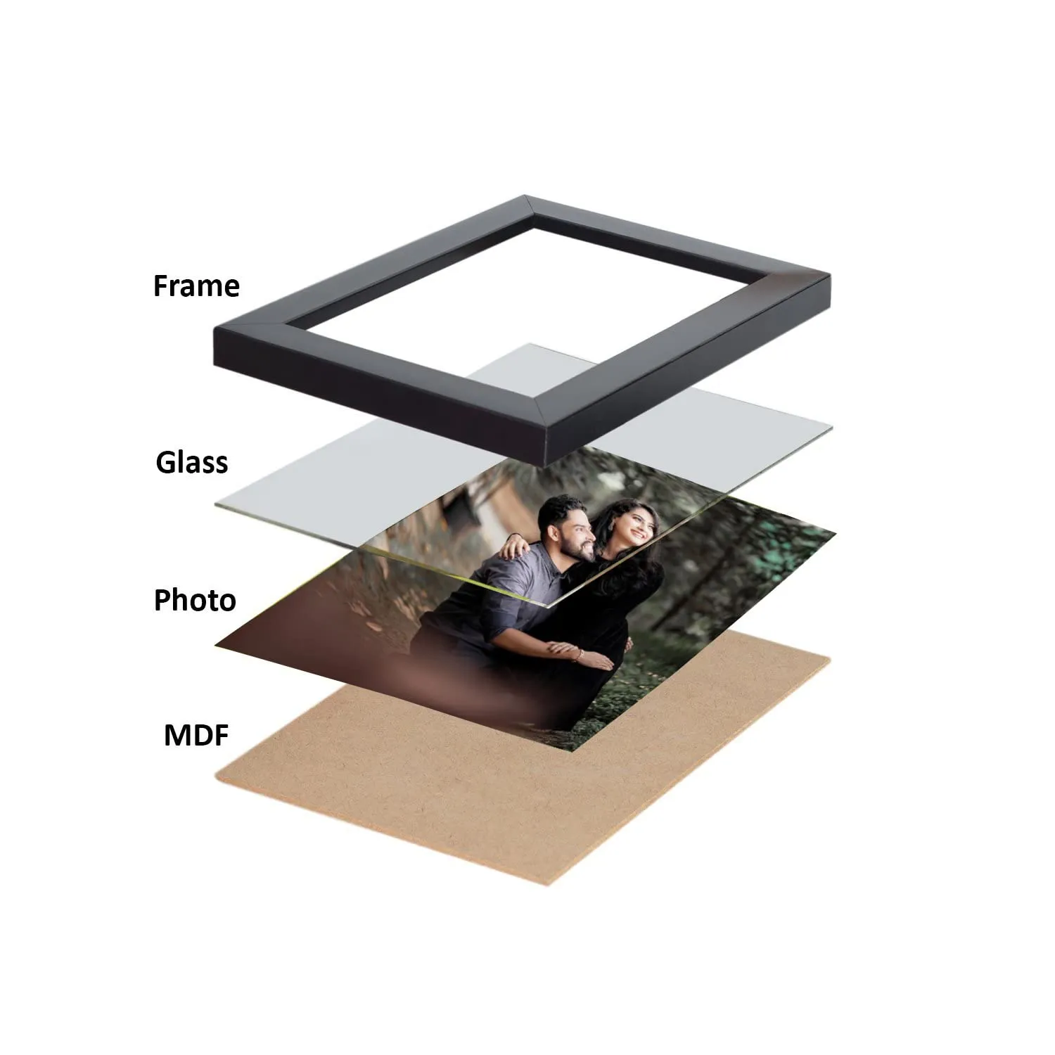 FA6 Photo Frames for Wall Decoration Individual Black Wood Photo Frame Collage Mamories (4 Pcs 4x6 Inch, 2 Pcs 5x7 Inch)