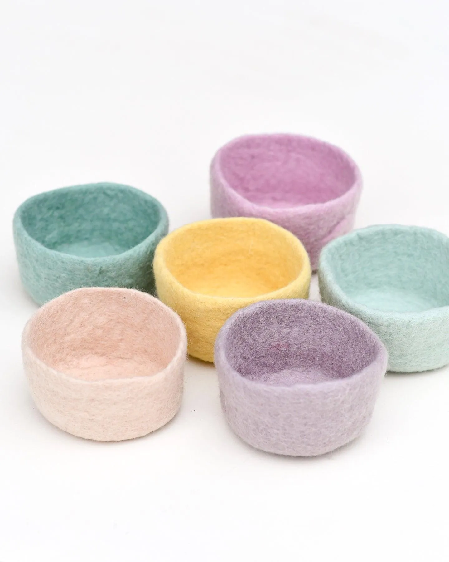 Felt Big Pastel Bowls - Set of 6