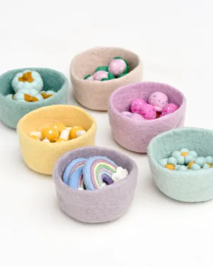 Felt Big Pastel Bowls - Set of 6