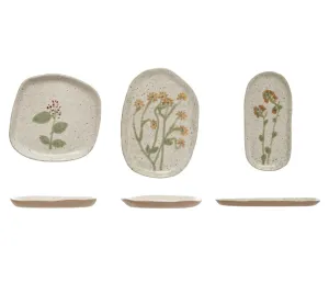 Hand-Painted Flower Plates, three styles