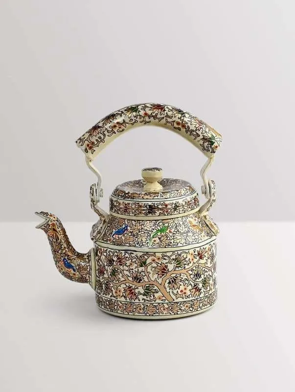 Hand-painted Kaushalam Teapot: Oak Tree