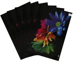 Heart Home Flower Printed PVC Waterproof, Oil Proof, Easy to Clean Placemats Table Mats for Dining, Set of 6 (Multicolour)-HS43HEARTH26106, Standard