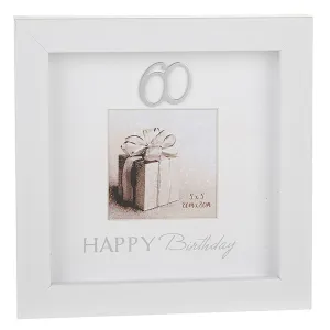 Joe Davies 3x3 White 60th Birthday Photo Frame