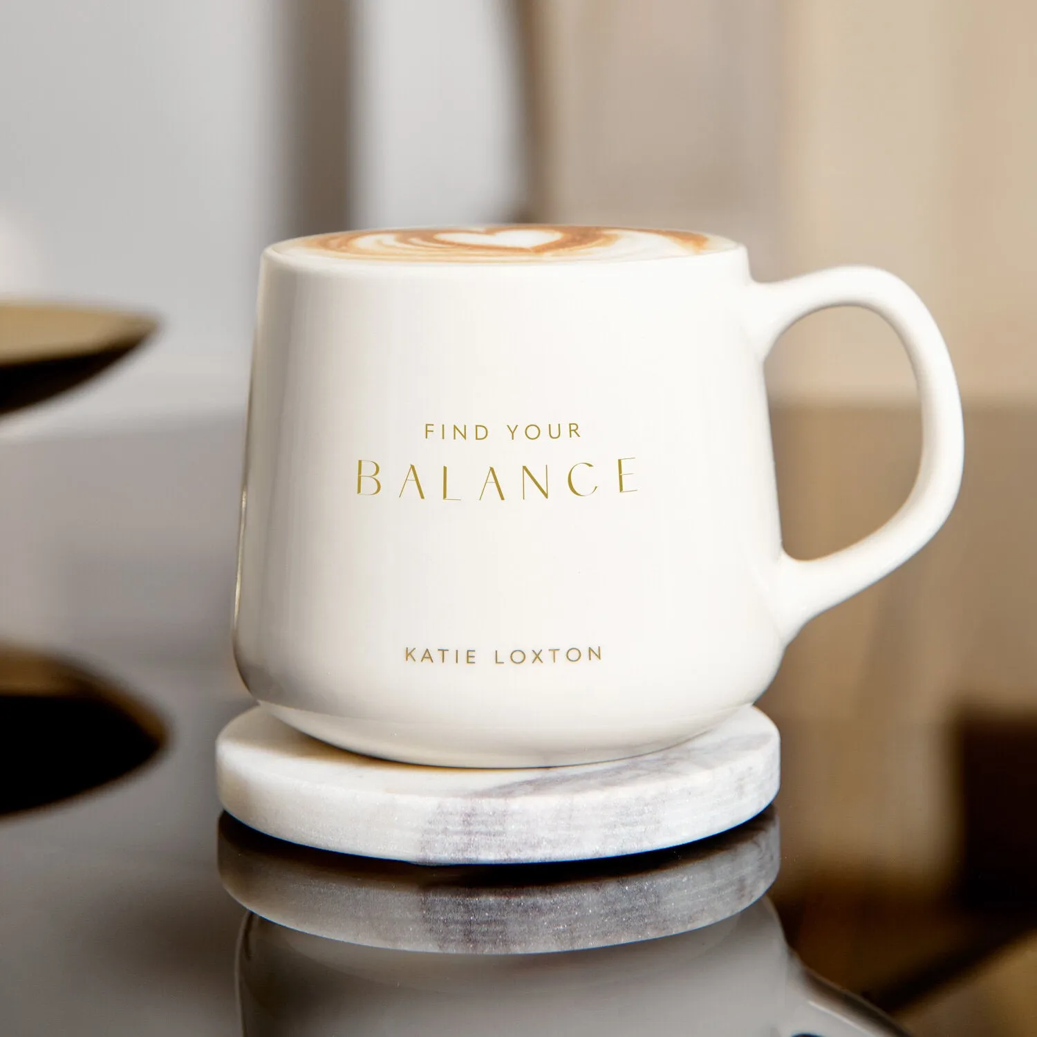 Katie Loxton 9cm White Porcelain 'Find Your Balance' Mug