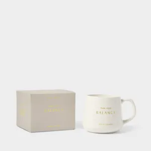 Katie Loxton 9cm White Porcelain 'Find Your Balance' Mug