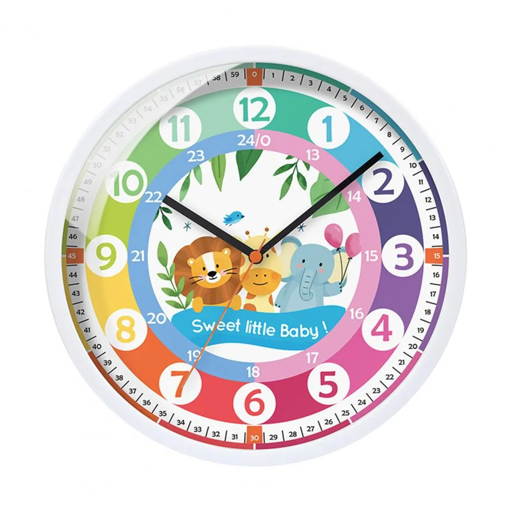 Kids Cartoon Wall Clock for Early Education Learning