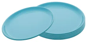 Kuber Industries 6 Pieces Unbreakable Round Plastic Microwave Safe Dinner Plates (Green) - CTGTC34609