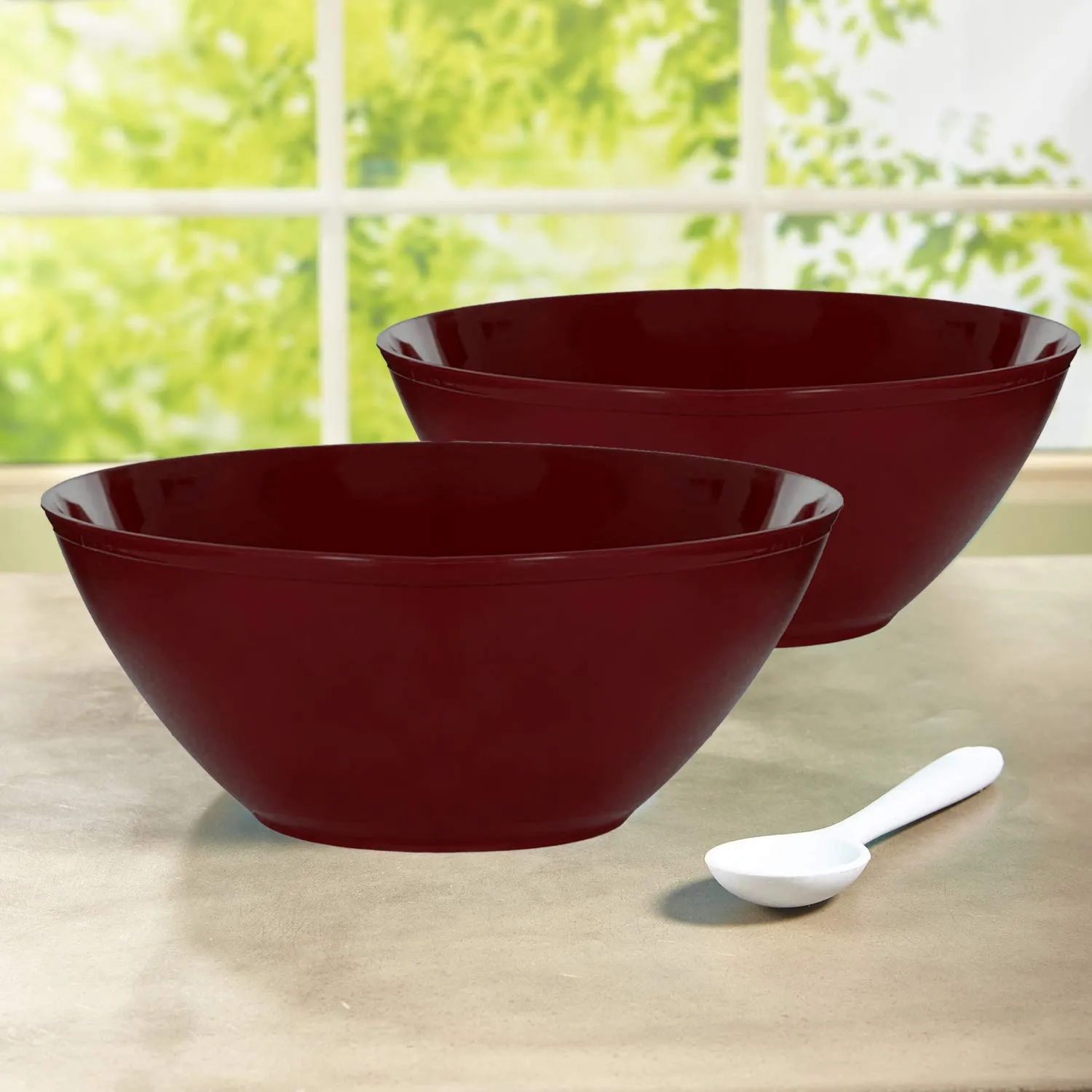 Kuber Industries Ceramic Soup Bowls, Plastic Bowls Set, Chip Resistant, Dishwasher & Microwave Safe for ,Rice,Soup,Pasta,Salad Bowls, 500 Ml (Set of 12) Brown-KUBMART15650