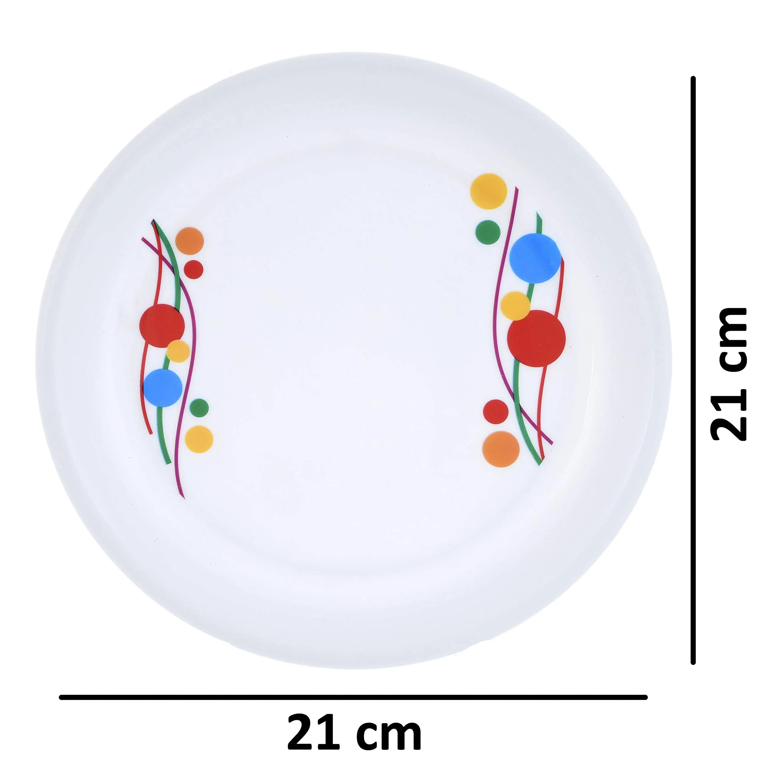 Kuber Industries Plastic Dinner Plates - 6 Pieces, White