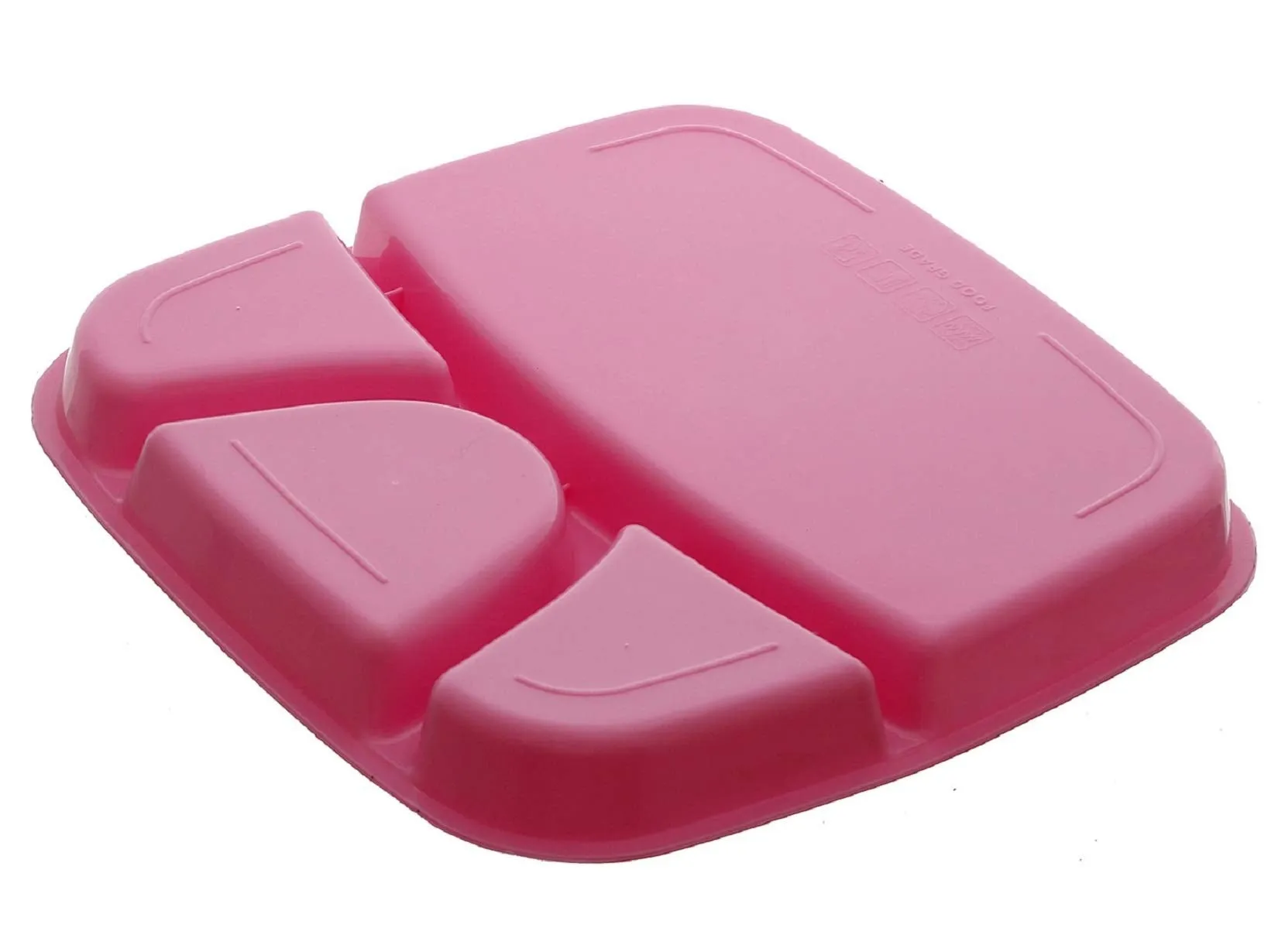 Kuber IndustriesServing Plate|Plastic Thali Plate|Microwave Safe Dinner Plates|Food Plate with Partitions|Pack of 2 (Pink)