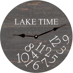 Lake Time Whatever Clock- Grey Wall Clock