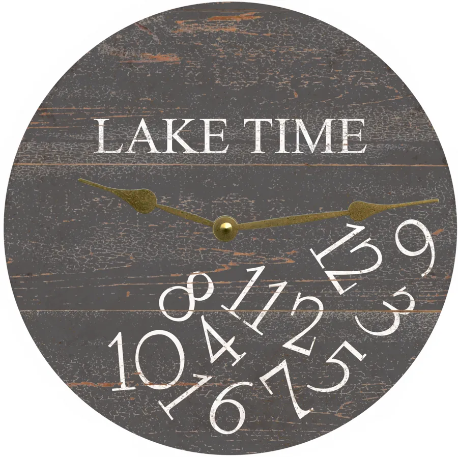 Lake Time Whatever Clock- Grey Wall Clock